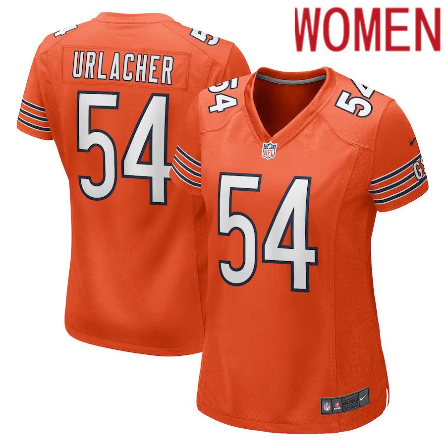 Women Chicago Bears #54 Brian Urlacher Nike Orange Retired Player NFL Jersey->women nfl jersey->Women Jersey